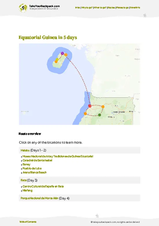 example page 4 from our offline Travel Guide for Equatorial Guinea